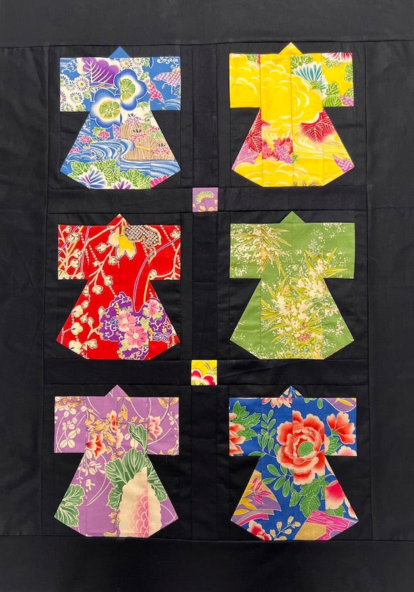 Kimono Tapestry Black Border 6pc Pattern Only
