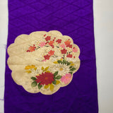 Soft silks purple plum blossom, Kimono cut out Silks