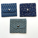 Accordion Sashiko Wallet With Ninja Button kit (You can make one wallet)