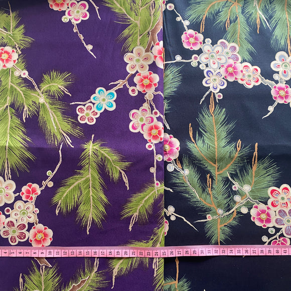 Purple pine tree Japanese cotton -50x55cm