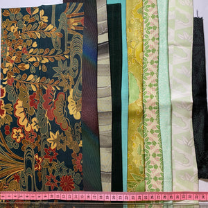 10pcs Green Vintage Kimono cut out Silks