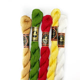 Top Quality Temari Threads, Ring stand and Golden Thread 4m: Assorted by Mama Ninja Mariko: 5 Colours for Black Temari Kiku