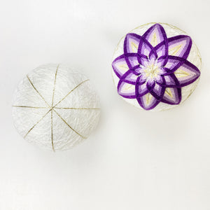 Temari Ball Step-by-step Video Tutorial Permanent Access: White Kiku