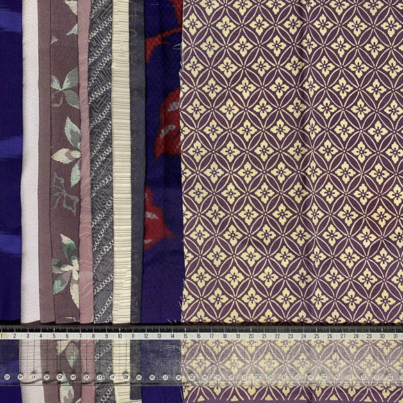 Purple Vintage Kimono cut out Silks