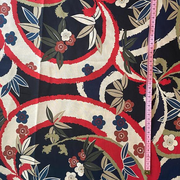 Japanese cotton black and Red 50x55cm