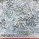 Blue Landscape Vintage Japanese Kimono Silk 36x 50cm