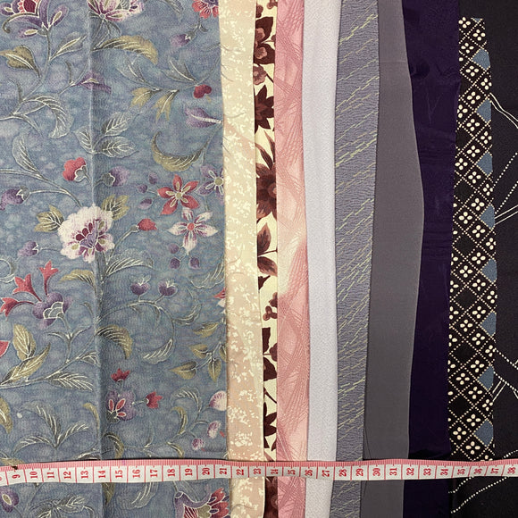 Purple Vintage Kimono cut out Silks pack of 10.